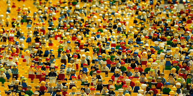 A crowd of lego people