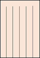A mockup of a piece of paper with stripes vertically cut