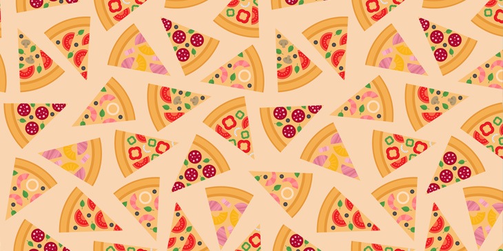 Pizza slices in a pattern